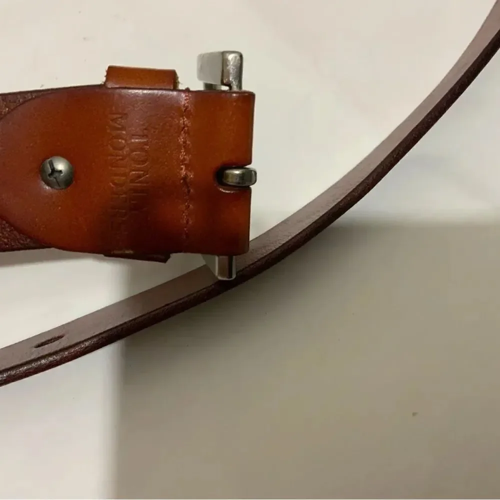 New TONLY MONDERS Belt Men’s sz 48 Brown Leather length: 60” buckle included